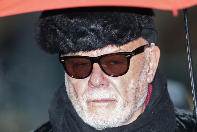 <p>Gary Glitter, real name Paul Gadd, arrives at Southwark Crown Court on 5 February, 2015 in London, England</p>