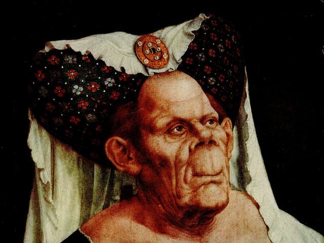 <p>An Old Woman (The Ugly Duchess) by Massys / Matsys</p>