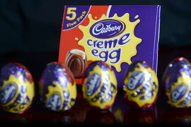 Five Cadbury’s Creme Eggs, London.