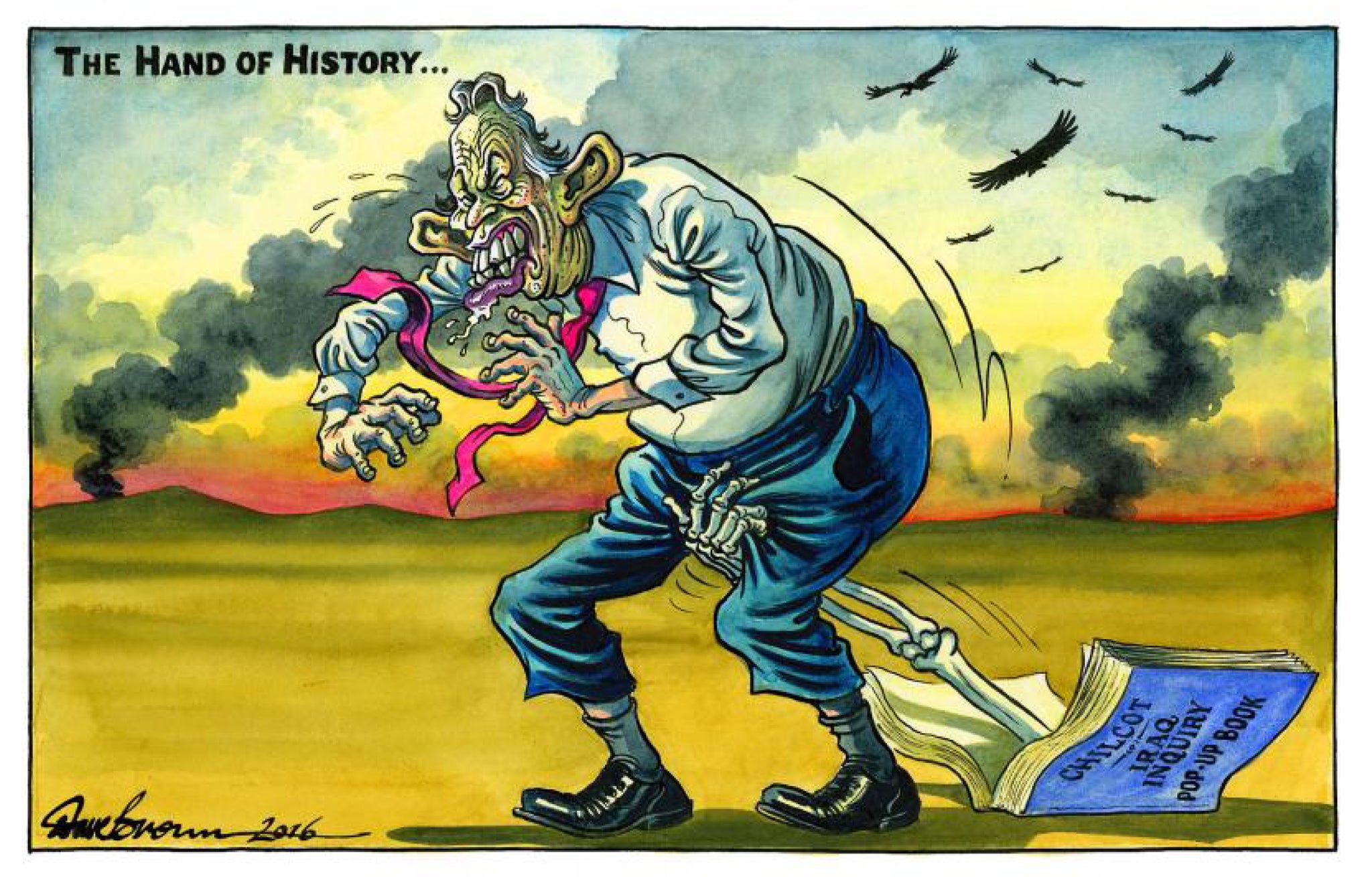 Cartoonist Dave Brown’s take on the Chilcot report in 2016