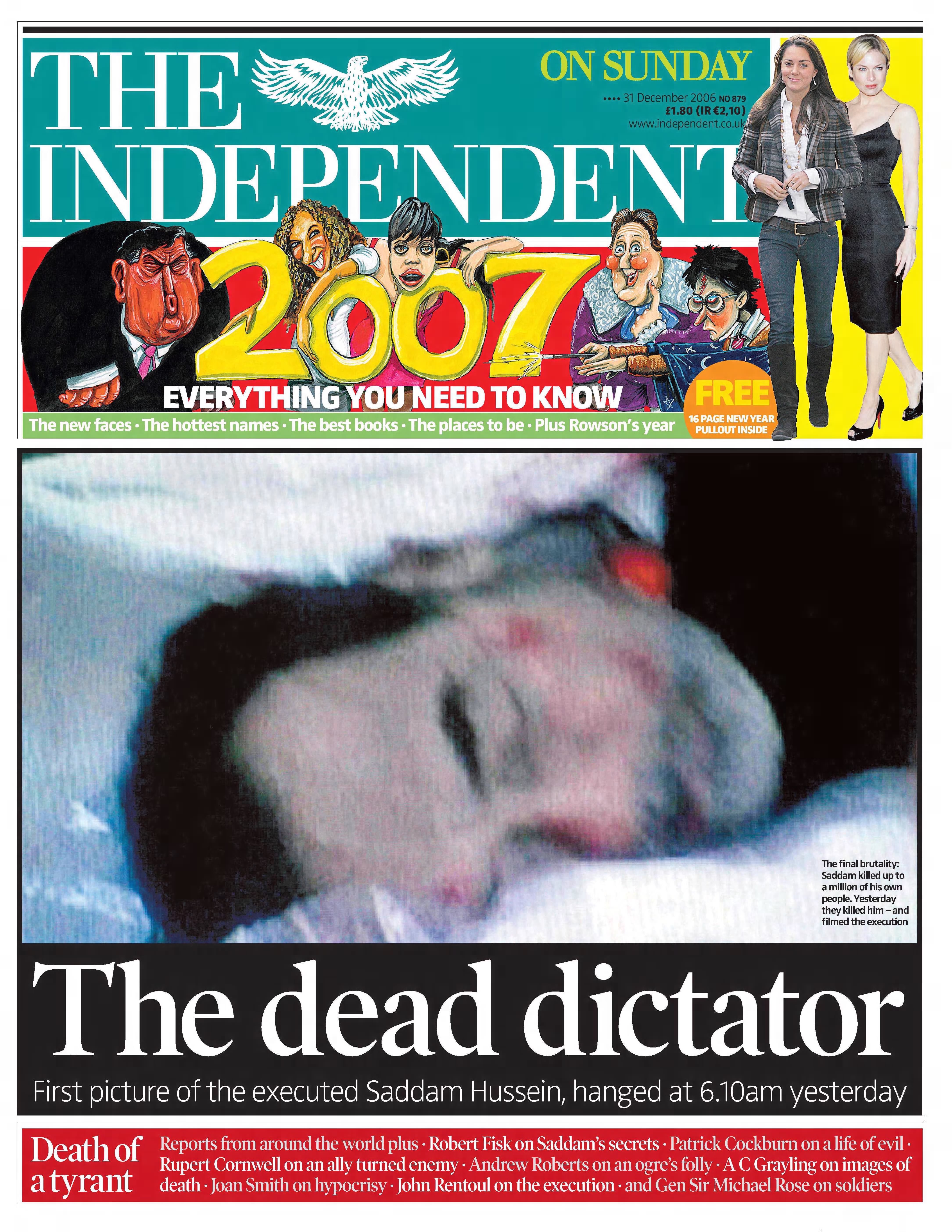 The Independent front page on 31 December 2006