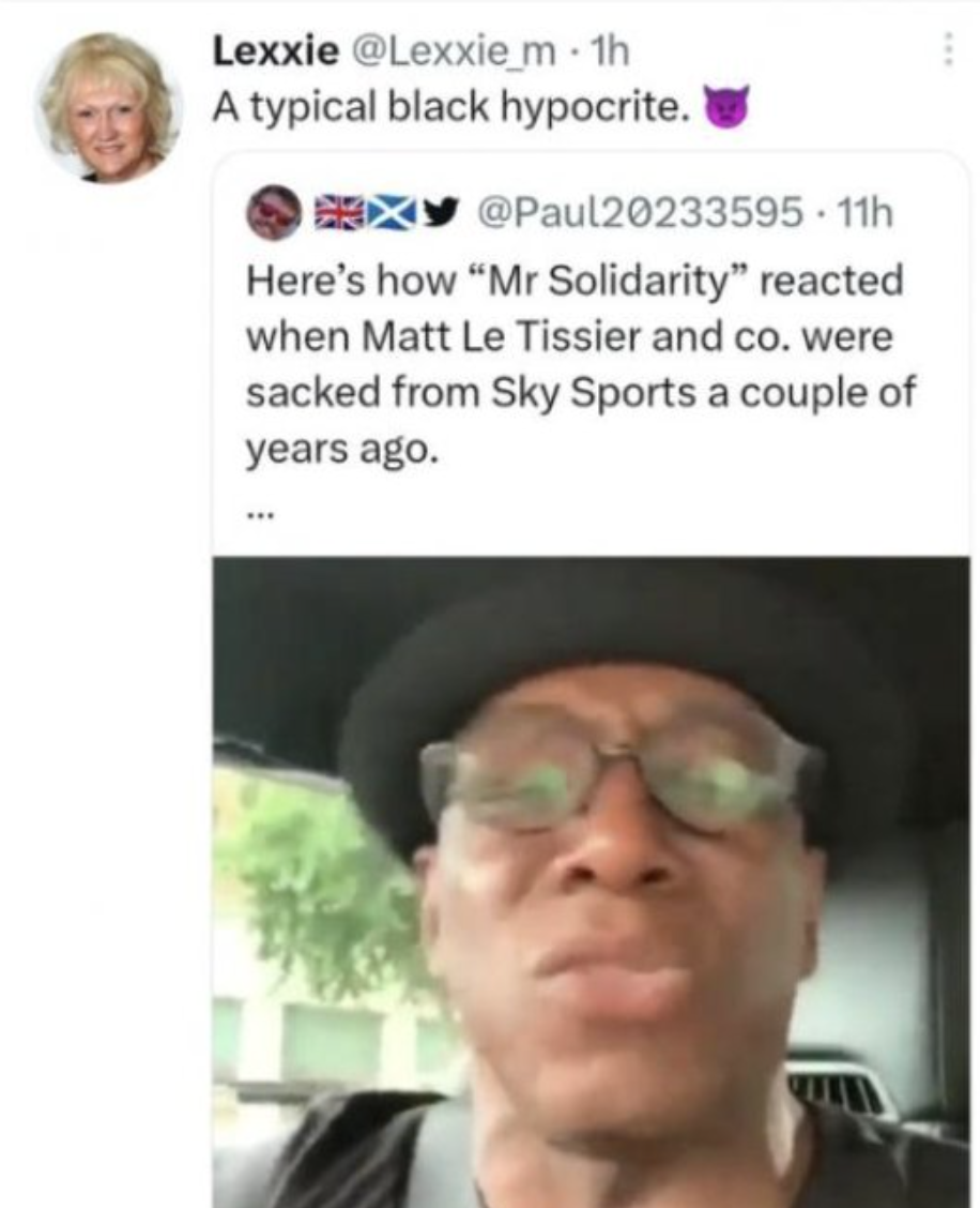 The post, written in response to a video of Ian Wright, has since been deleted