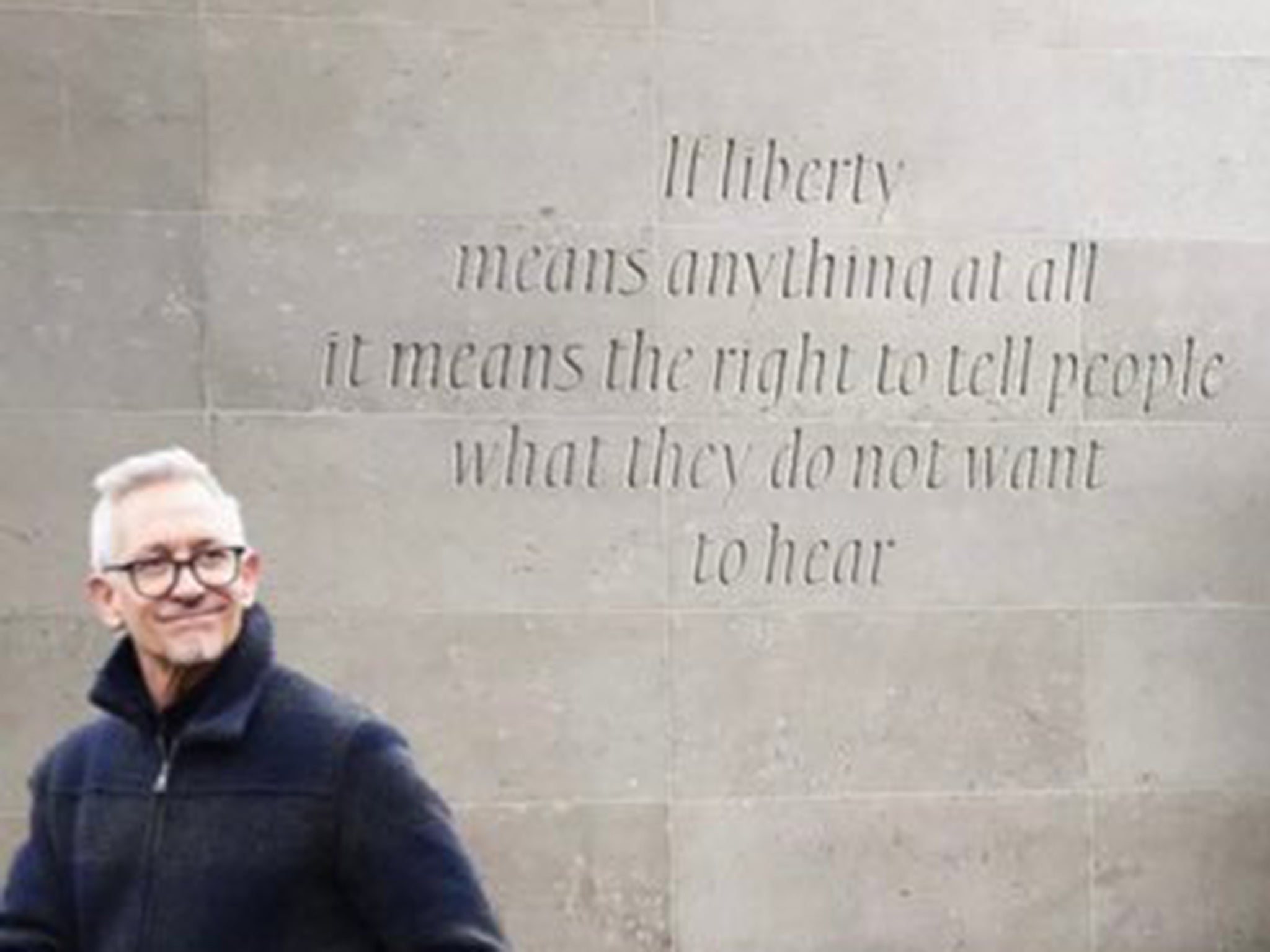 Gary Lineker changed his profile picture to include a George Orwell quote on free speech