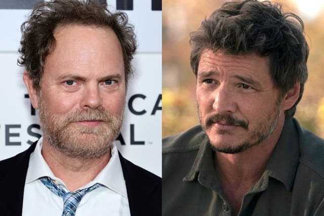 <p>Rainn Wilson (left) and Pedro Pascal in ‘The Last of Us’</p>