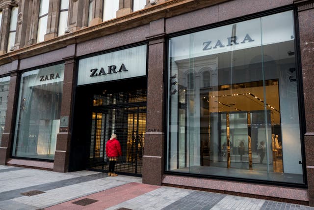 Zara owner Inditex has revealed record earnings as shoppers flooded back to stores despite the rising cost of living (Liam McBurney/PA)