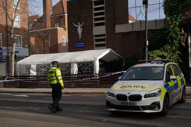 A 19-year-old has been charged and two other men arrested over a drive-by shooting outside a church in central London in January (Yui Mok/PA)