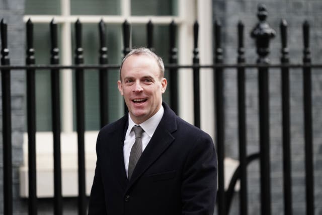 Mr Raab has denied bullying but said he would resign if an allegation of bullying was upheld (Jordan Pettitt/PA)