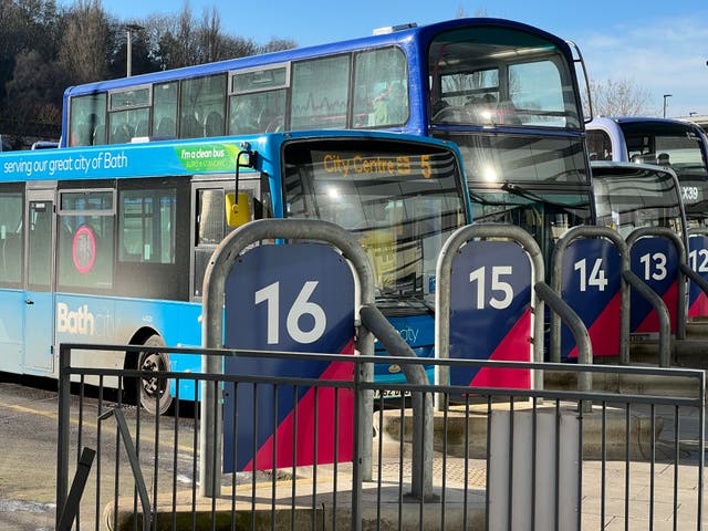 <p>Departing soon? Buses at the station in Bath</p>