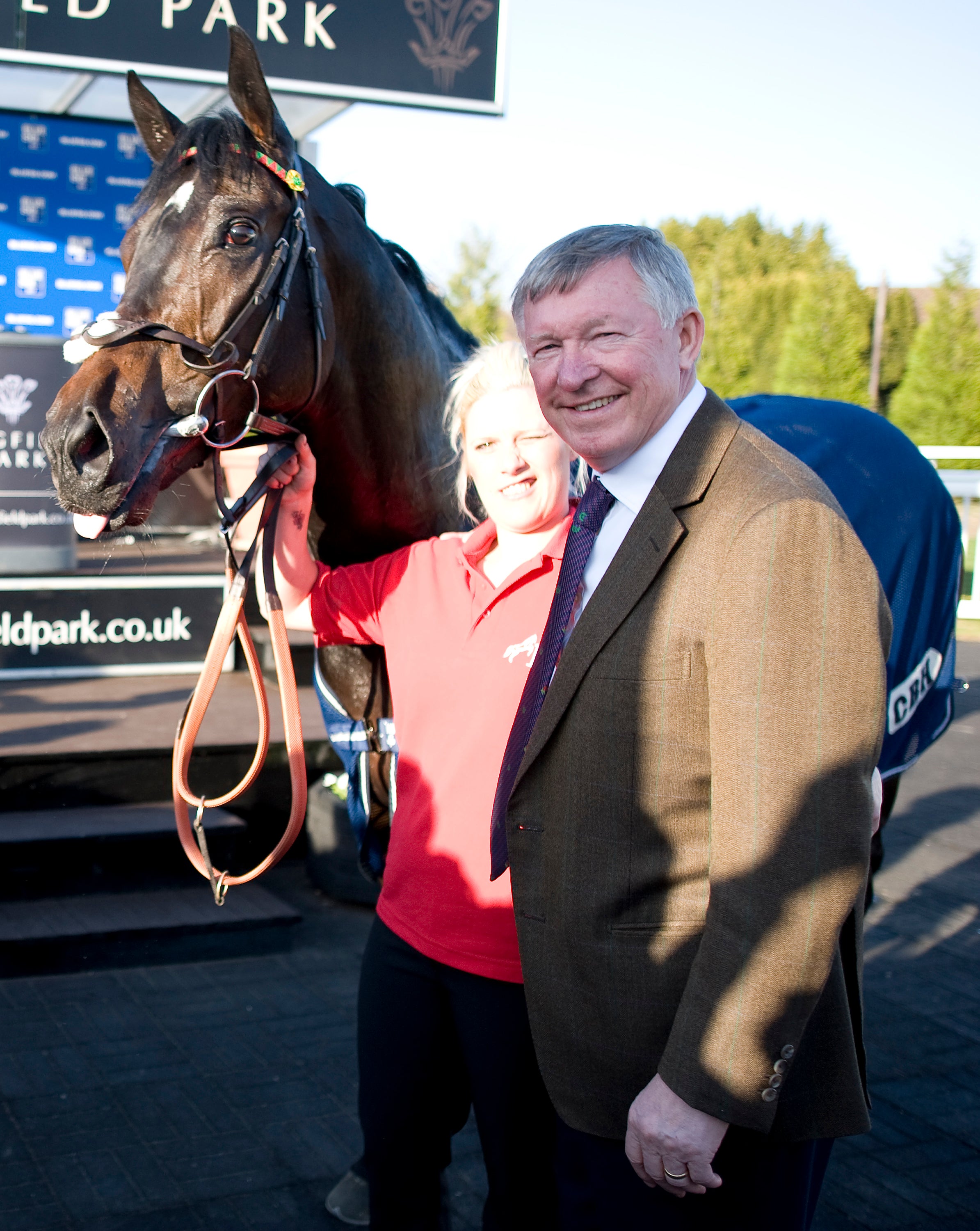 Sir Alex Ferguson with his horse Forgotten Hero at Lingfield in 2012