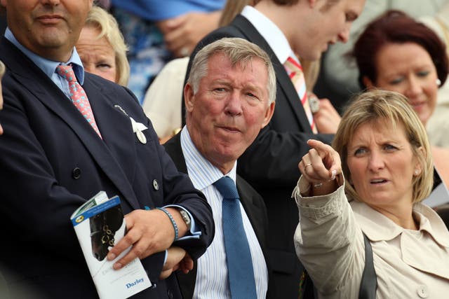 <p>Sir Alex Ferguson watches on at the Ebor Festival at York Race Course</p>
