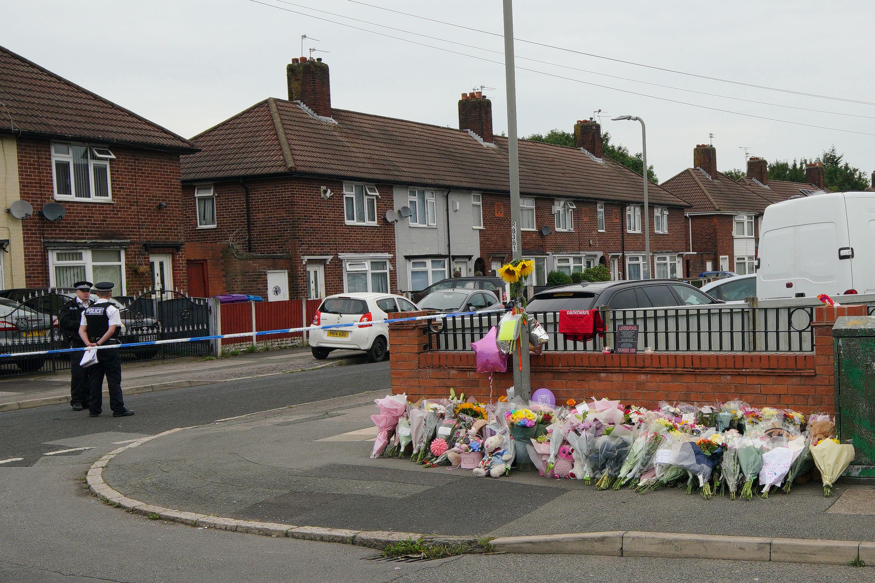 Flowers left on Kingsheath Avenue after Olivia was killed