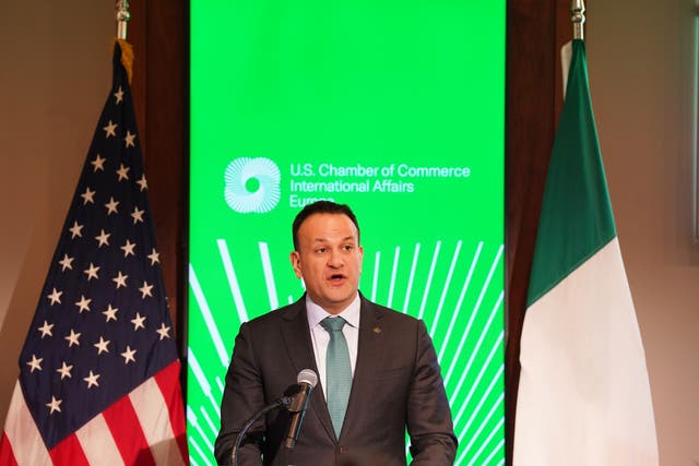 Taoiseach Leo Varadkar makes his keynote address at the US Chamber of Commerce (Niall Carson/PA)