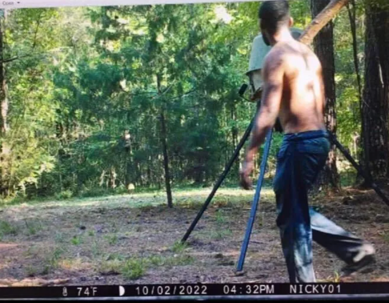 Rasheem Carter is seen in an image from a Mississippi trail camera on the day he went missing