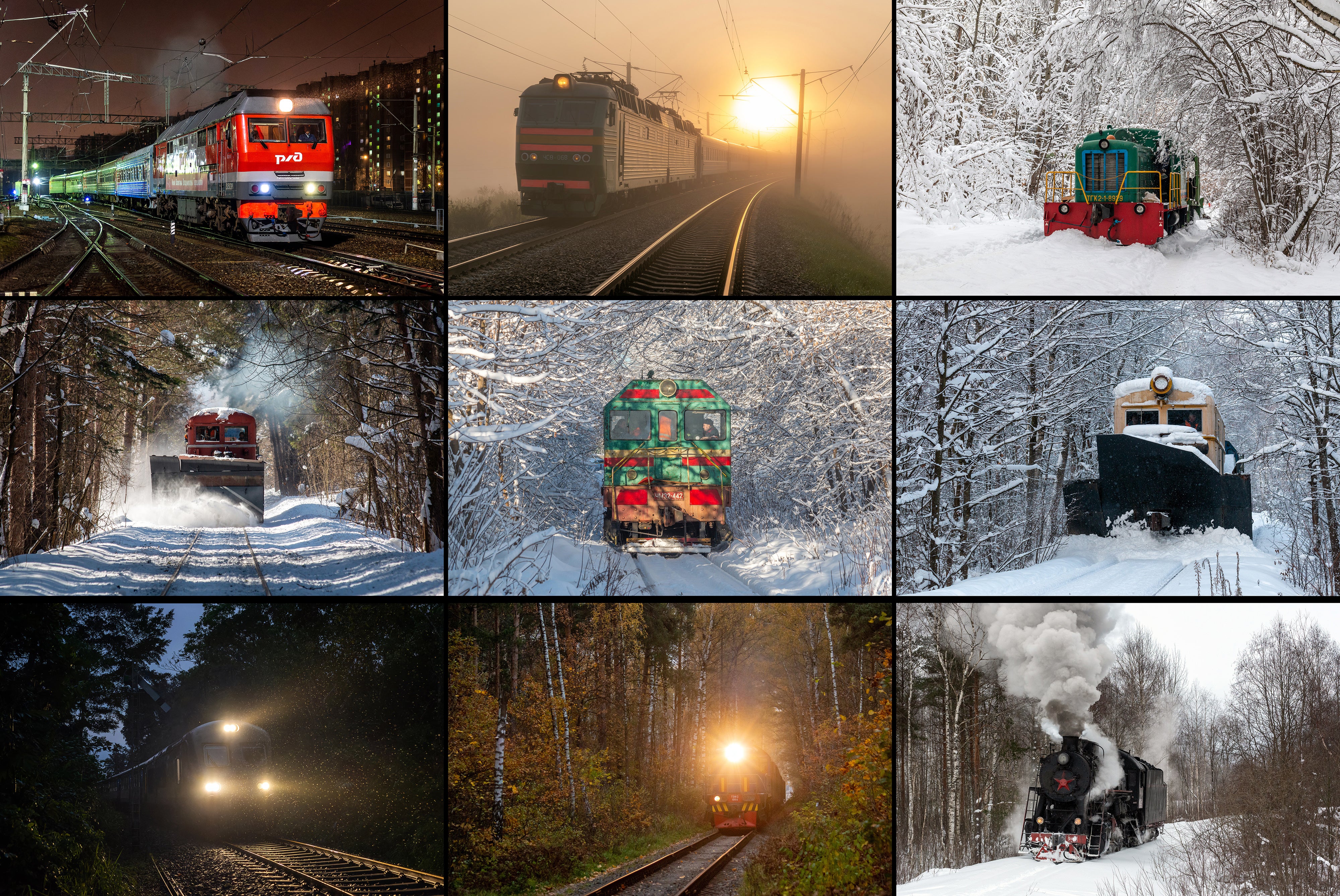 A selection of train photos taken by Mikhail Korotkov