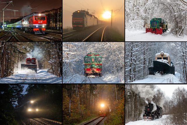 <p>A selection of train photos taken by Mikhail Korotkov</p>