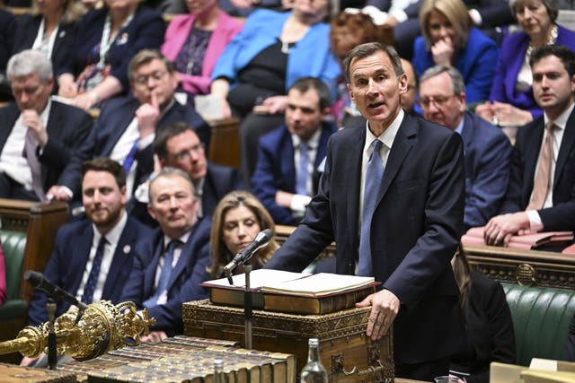 The OBR said Jeremy Hunt had not included spending ambitions that would break his fiscal rules (UK Parliament/Andy Bailey/PA)