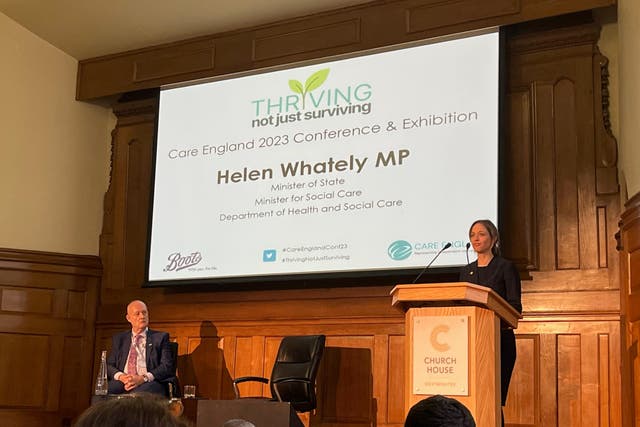 Social Care minister Helen Whately told the Care England conference that the Government does back social care after it was left out of the spring statement (Aine Fox/PA)