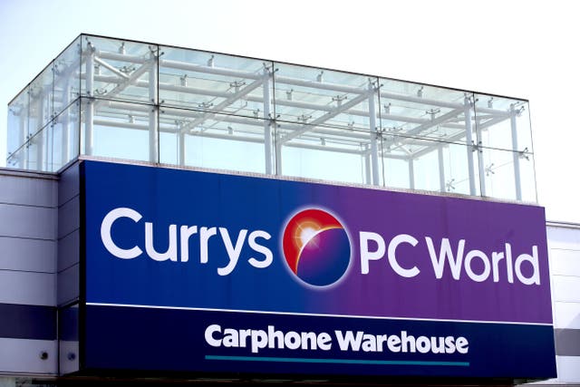 Currys has trimmed its profit guidance for the second time in just over three months (Tim Goode/PA)