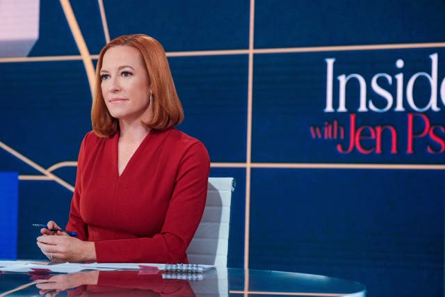 <p>Former White House Press Secretary Jen Psaki said Donald Trump was ‘scared’ in the face of his indictments during her MSNBC show </p>