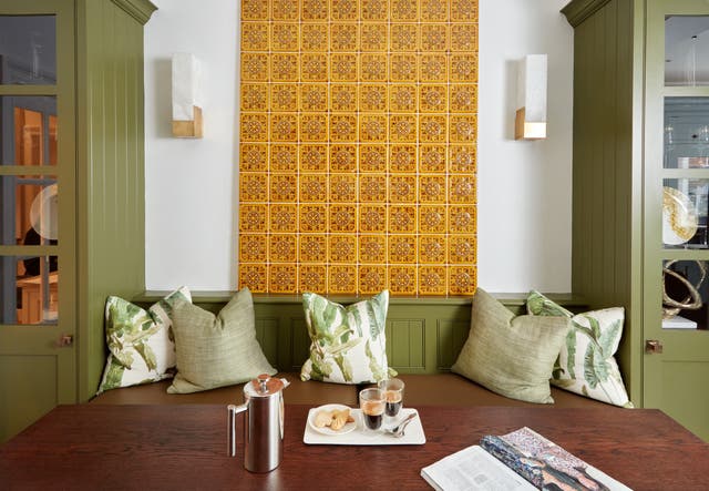 <p>Mellow yellow: Craven Dunnill’s Leeds tiles in Amber </p>