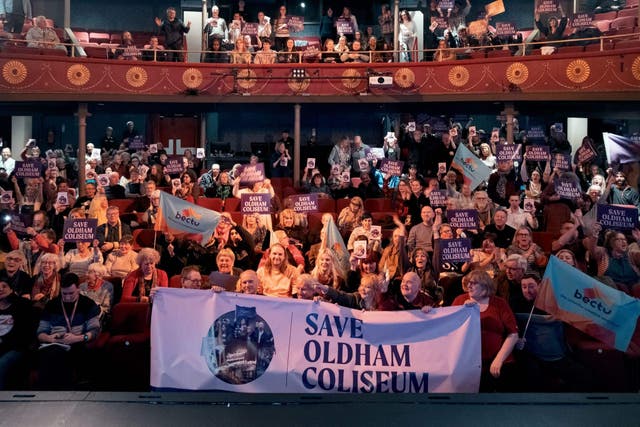 A public meeting to save the historic Oldham Coliseum in Greater Manchester (Equity/PA)