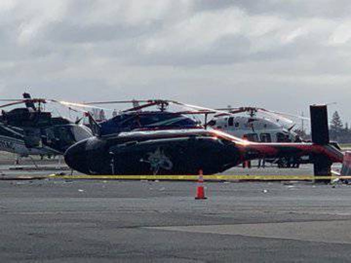 Thief breaks into four helicopters at Sacramento airport before crashing $7.5m chopper and fleeing scene