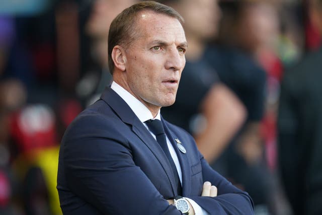 Brendan Rodgers, pictured, has highlighted the threat of Ivan Toney (Adam Davy/PA)
