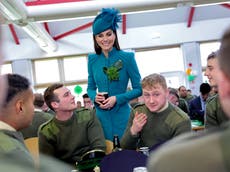 Kate Middleton hails Irish Guards’ ‘glorious sense of humour’ on St Patrick’s Day visit
