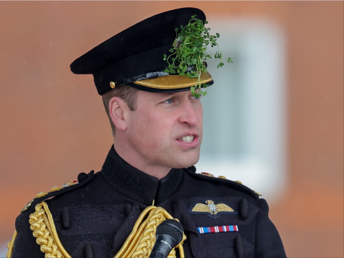 What does the shamrock on Prince William’s hat mean?