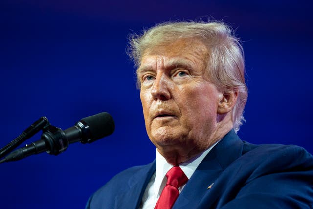 <p>Former President Donald Trump speaks at the Conservative Political Action Conference, CPAC 2023, March 4, 2023, at National Harbor in Oxon Hill, Md. </p>
