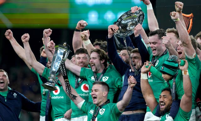 <p>The winners celebrate in Dublin </p>