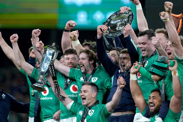 <p>The winners celebrate in Dublin </p>