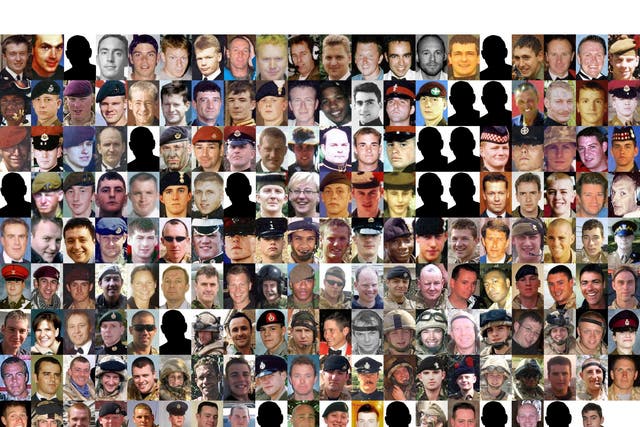 <p>The members of the British services killed in Iraq</p>