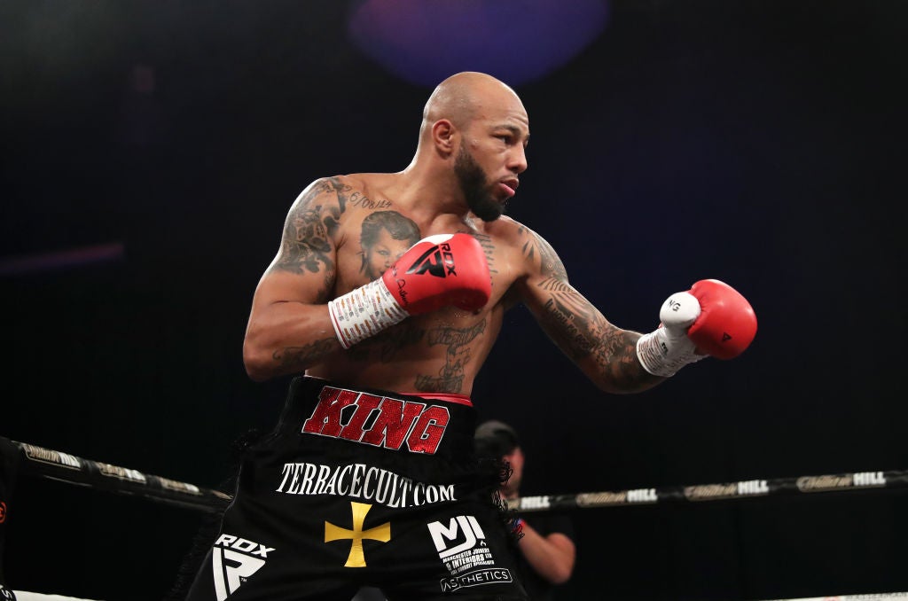 Arthur in action against Walter Gabriel Sequeira at the Wasserman Boxing Fight Night at University of Bolton Stadium in September last year