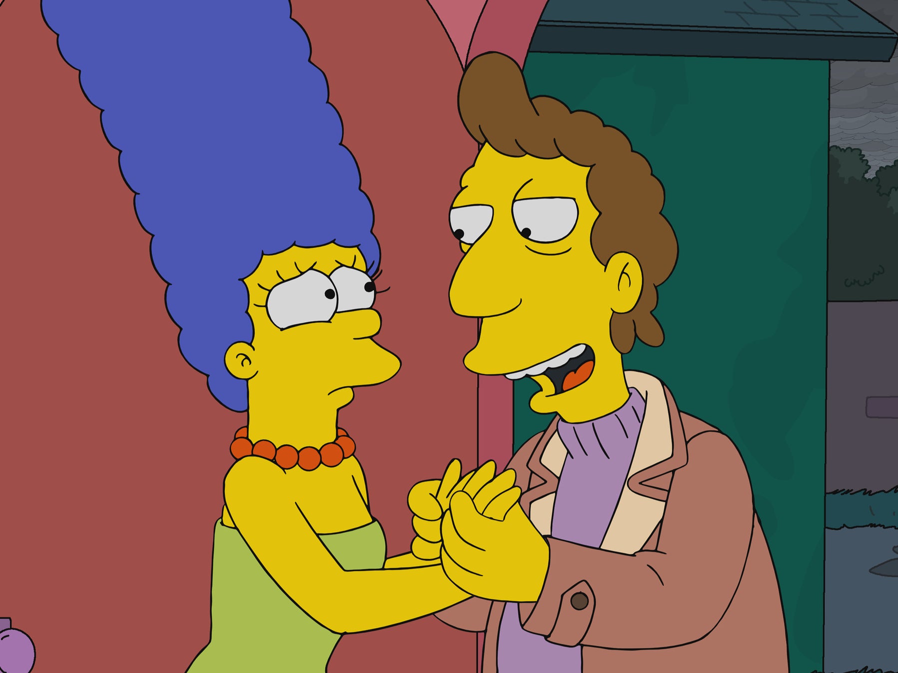Marge Simpson and Jacques in the latest episode, ‘Pin Gal'