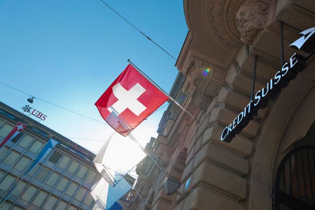Stock markets globally have failed to be reassured by the emergency takeover of Credit Suisse and co-ordinated central bank action over the weekend as fears over a banking crisis remain at the fore (Alamy/PA)