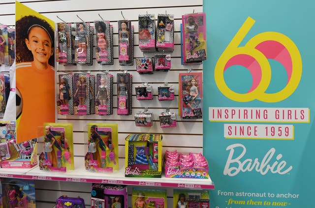 <p>Barbie dolls are displayed at a workshop in the Mattel design center as the iconic doll turns 60</p>
