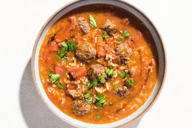 Food-MilkStreet-Syrian-style Meatball Soup w/Rice and Tomatoes