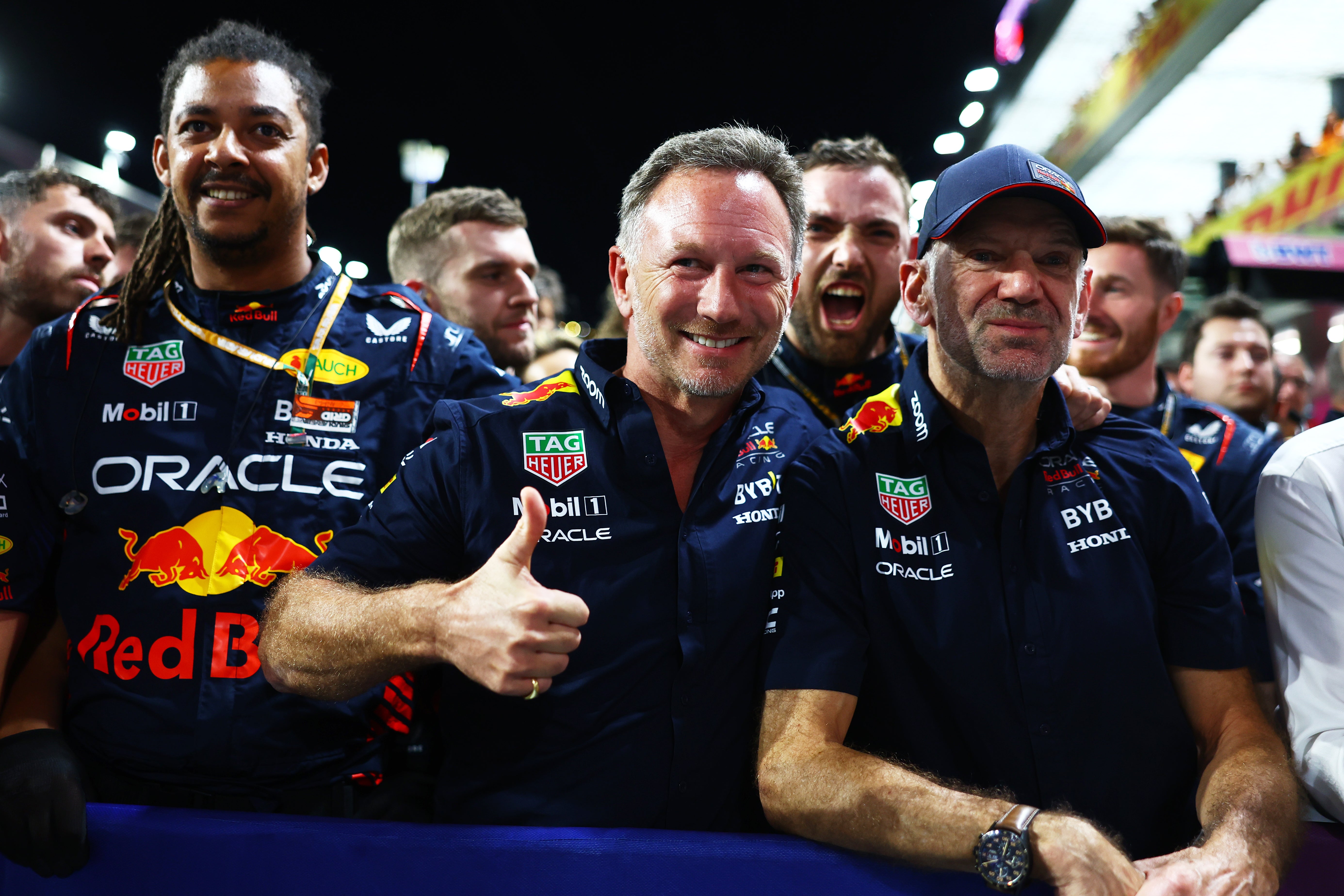 Red Bull designer Adrian Newey (far-right) has created his quickest car yet