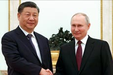 Ukraine-Russia news – live: Xi meets ‘dear friend’ Putin, who ‘will certainly discuss’ peace plan