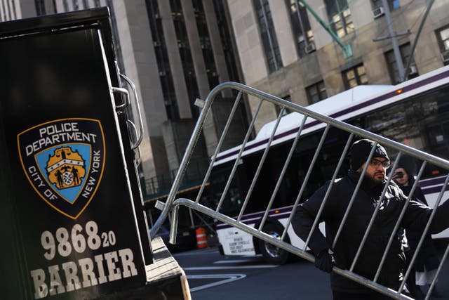 <p>File photo: NYPD drop off metal barricades in front of Manhattan Criminal Court on 20 March 2023 in New York City amid reports Donald Trump may be indicted</p>
