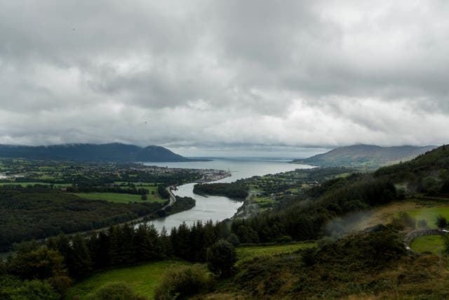 Narrow Water Point and Warrenpoint Port seen straddling the Irish border (Liam McBurney/PA)