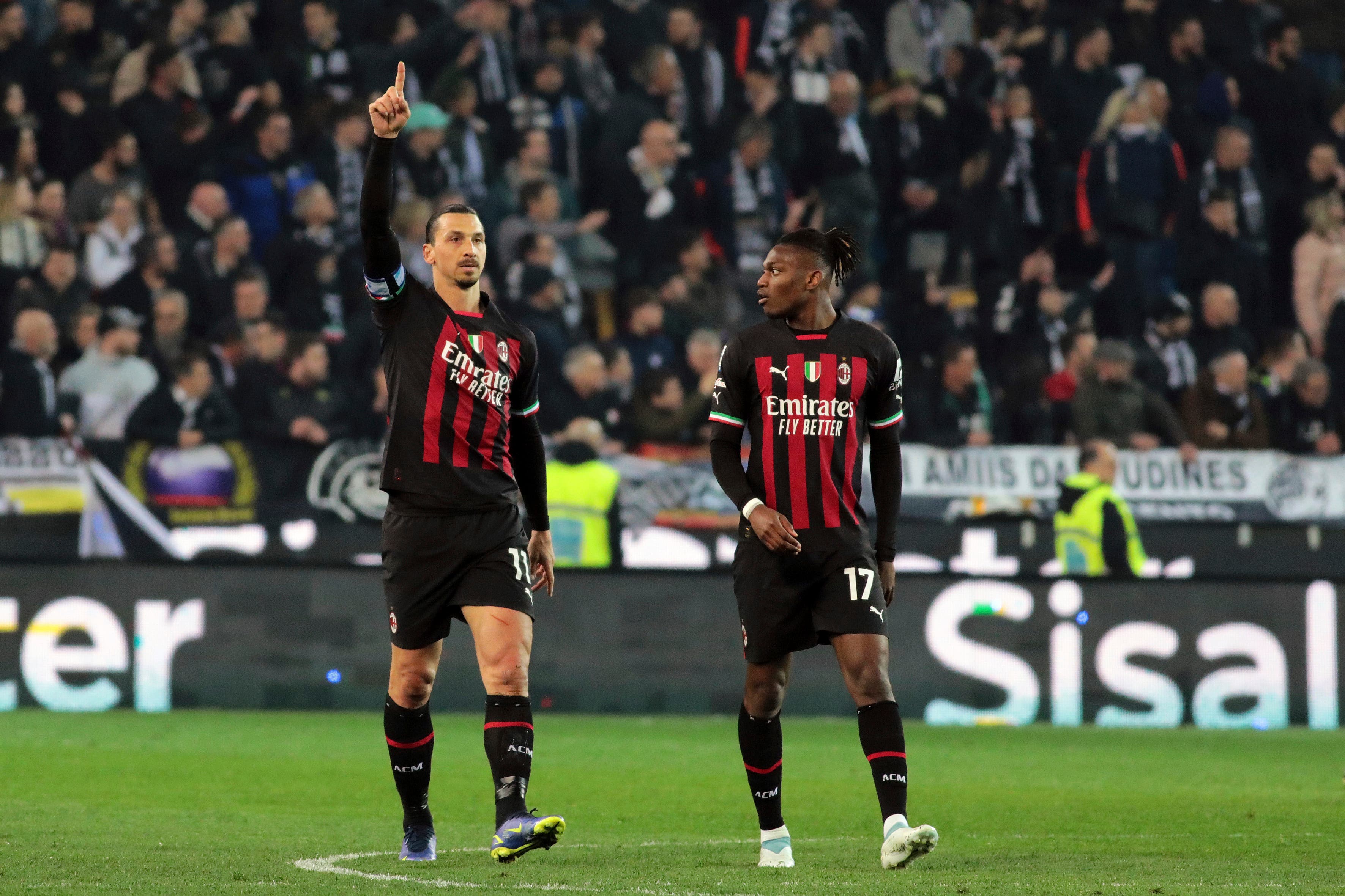 Zlatan Ibrahimovic celebrates (Andrea Bressanutti/AP).