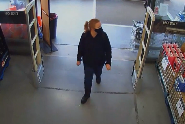 CCTV images showing Fiona Beal at a B&Q store 12 days after she allegedly murdered Nicholas Billingham. (Northamptonshire Police/PA)