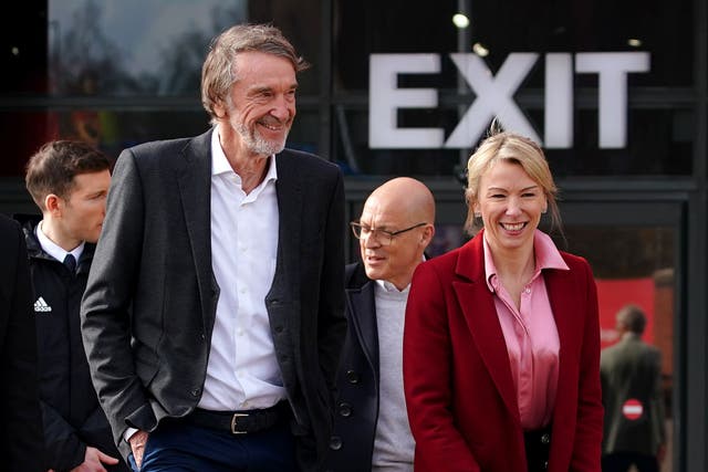 Sir Jim Ratcliffe (left) at Old Trafford (Peter Byrne/PA).