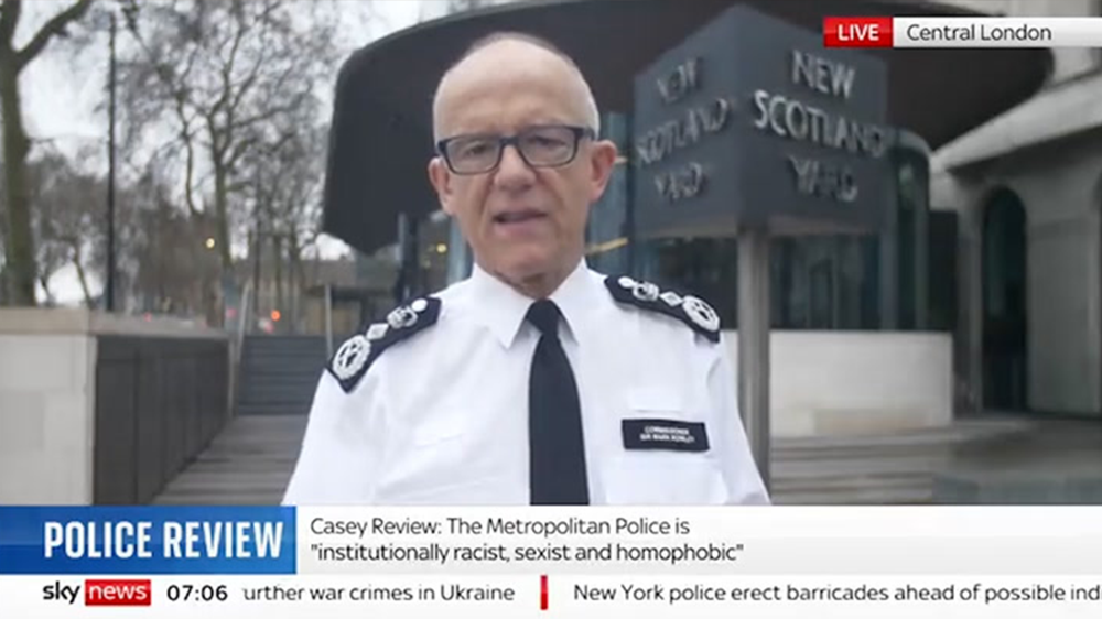 Met Chief says he’s ‘deeply sorry’ but does not accept force is ‘institutionally’ racist