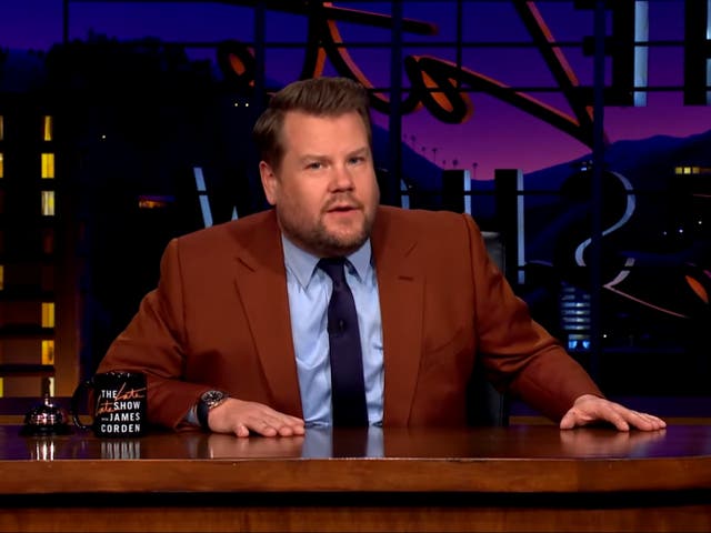 <p>James Corden on ‘The Late Late Show'</p>