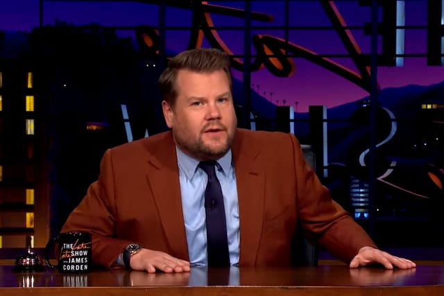 <p>James Corden on ‘The Late Late Show'</p>
