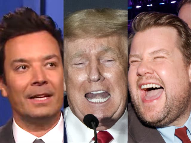 <p>Jimmy Fallon, Donald Trump and James Corden</p>