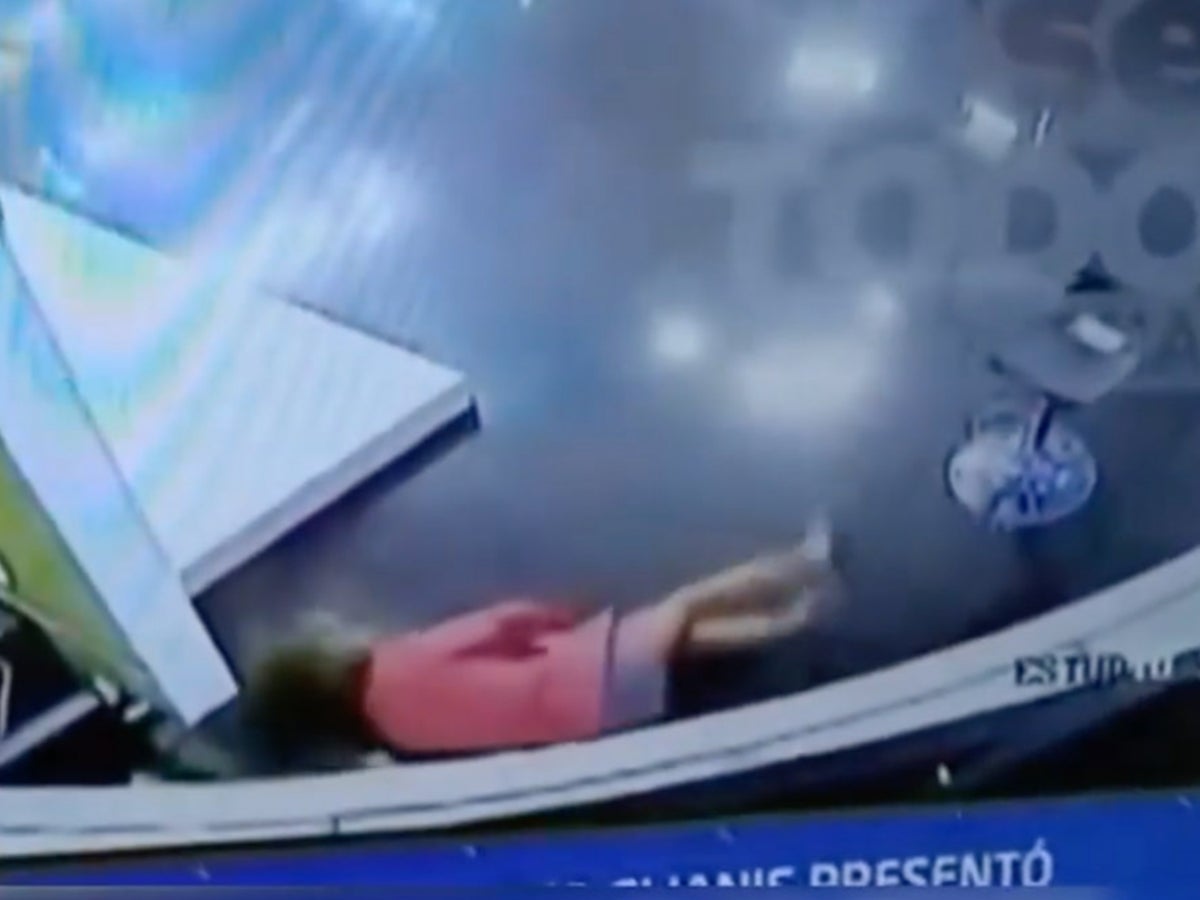 Watch moment TV presenter collapses live on air
